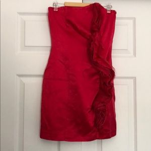 H&M size 4 red dress with raw edge detail